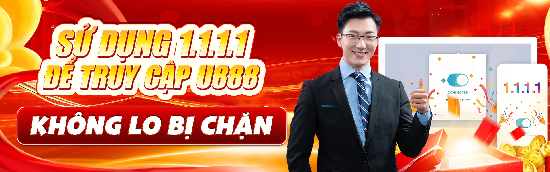 banner sử dụng 1.1.1.1 để truy cập